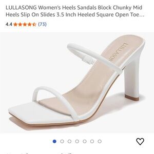 White Block Heel Sandals